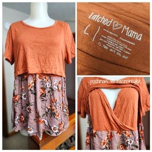 Latched Mama Women's Orange Floral Top